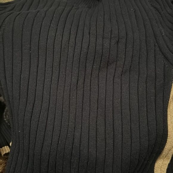 Boden | Isodora Ribbed Long Sleeve Sweater in Navy Gold Shimmer | S - Picture 7 of 7